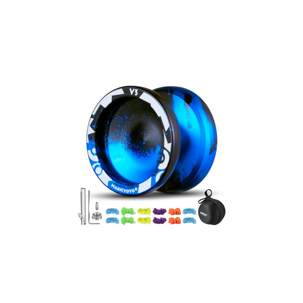 MAGICYOYO Professional Yoyo V3 Responsive Yoyo for Kids, Dual Purpose Yoyo with Non-Reactive Yoyo Mode, Metal Yoyo with Yoyo Bearing Pack + 12 Yoyo