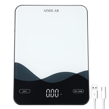 Chargeable Digital Kitchen Food Scale - AIMILAR LED Display 22lb Food Weight Scales for Baking Cooking USB-C Rechargeable Ounces and Grams 1g/0.1oz