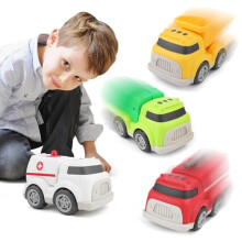 deAO Toy Car from 18 Months, Organic Plastic with Wheat Straw Including Dump Loader, Ambulance, Fire Brigade, Waste Collection, Truck Toy, Sand Toy,