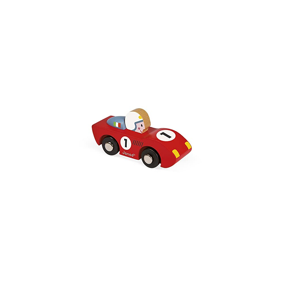 Janod J08545 Story Racing Wooden Car, Speed