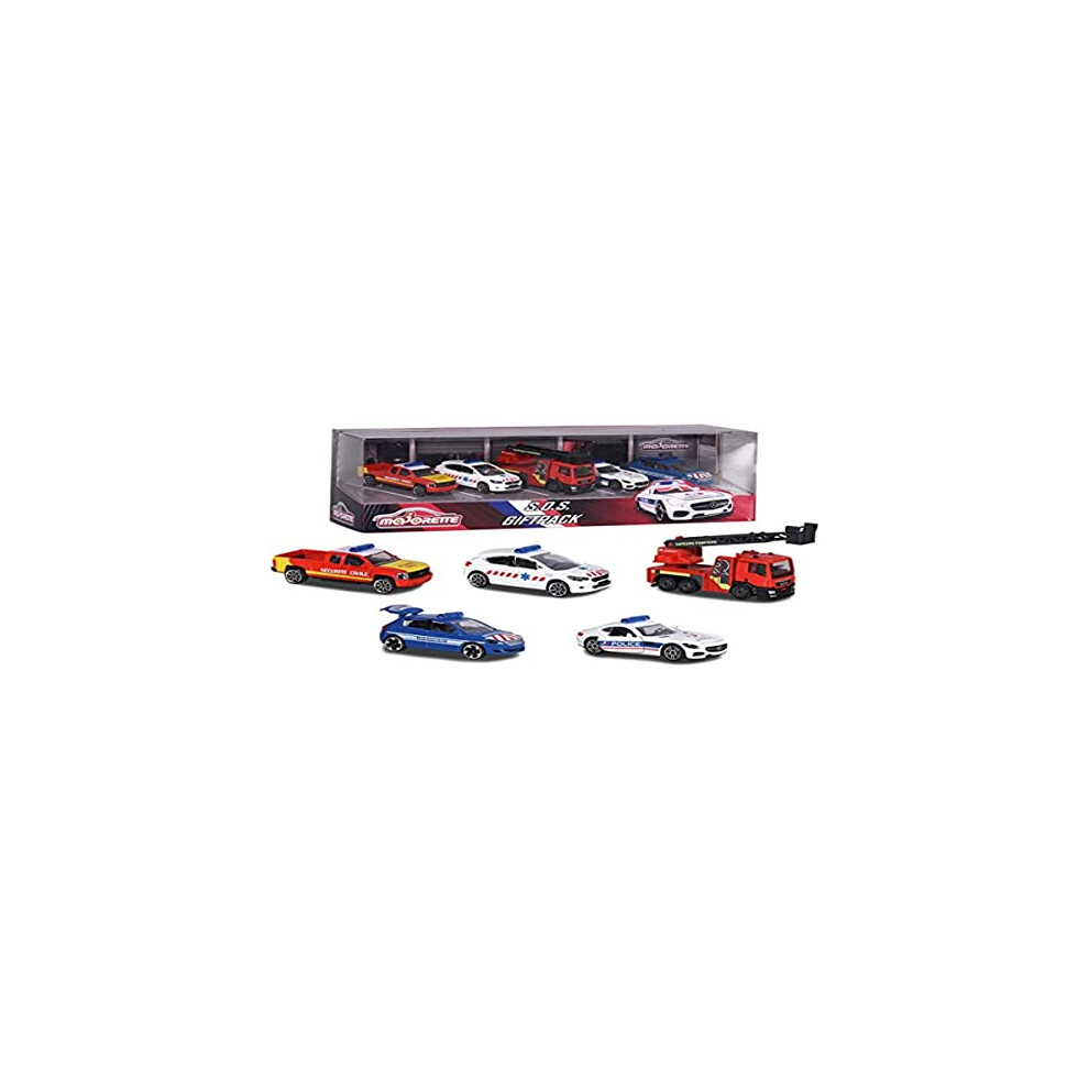 Smoby 212053167SMO Majorette ? Set of 5 Vehicles ? Premium SOS Other License, colourful