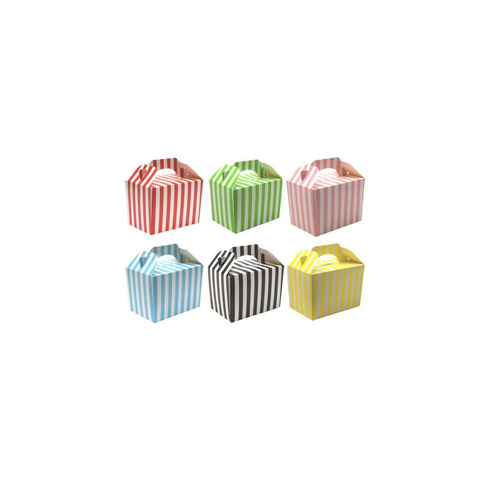 Lotus 40 x Stripe Design Children/Kids Party Boxes Carry Food Meal Fun Picnic Birthday Wedding Favour/Baby Shower Party Halloween Trick or Treat Box