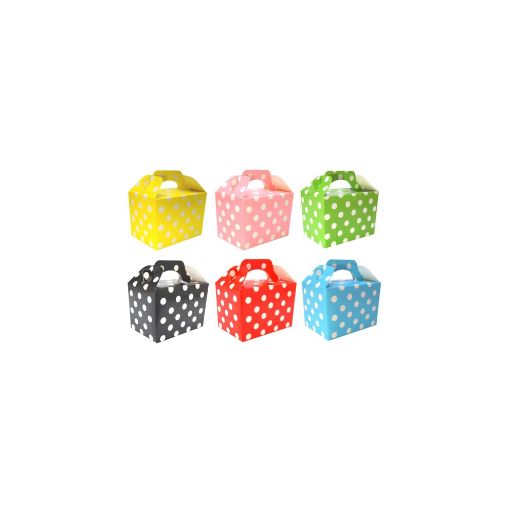 Lotus 20 x Polka Dots Spotty Children/Kids Party Boxes Carry Food Meal Fun Picnic Birthday Wedding Favour/Baby Shower Party Halloween Trick or Treat