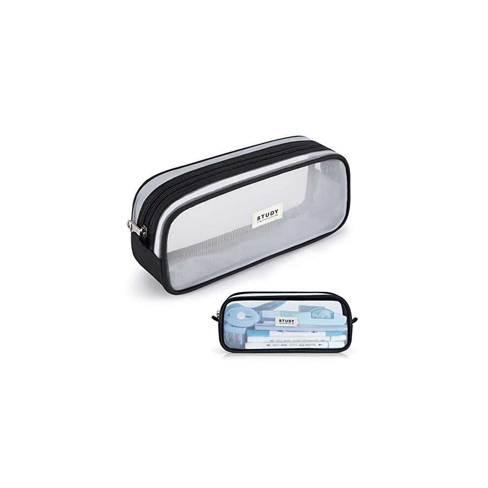 Kalidi Clear Pencil Case Large Pen Bag Stationery Pouch Cosmestic Make Up Bag For Student School College Office