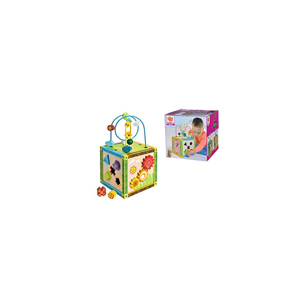 EICHHORN 100002235 Baby Cube Play Center | Activities Include Bead Mmaze, Abacus, Sorting Blocks, Noughts & Crosses and Other Games | Ages 1+,