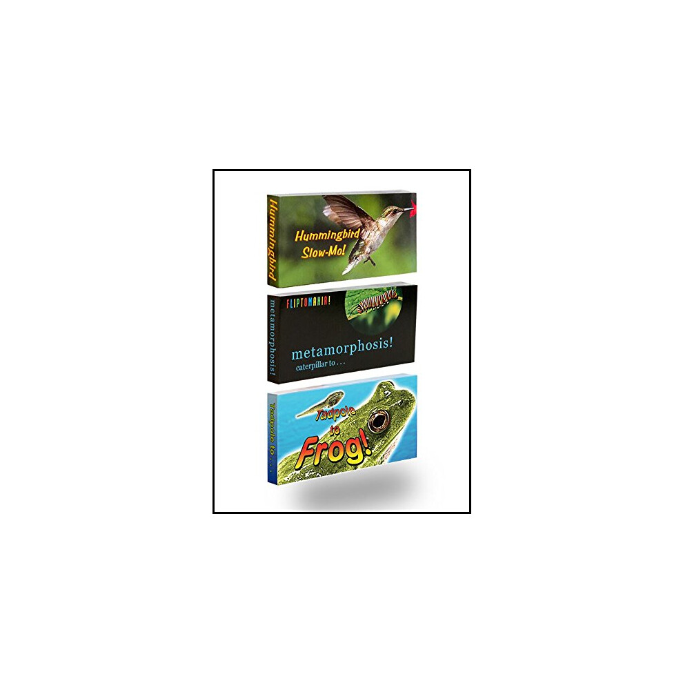 Fliptomania Nature Flipbook 3-Pack: Butterfly, Hummingbird, and Frog Flip Books