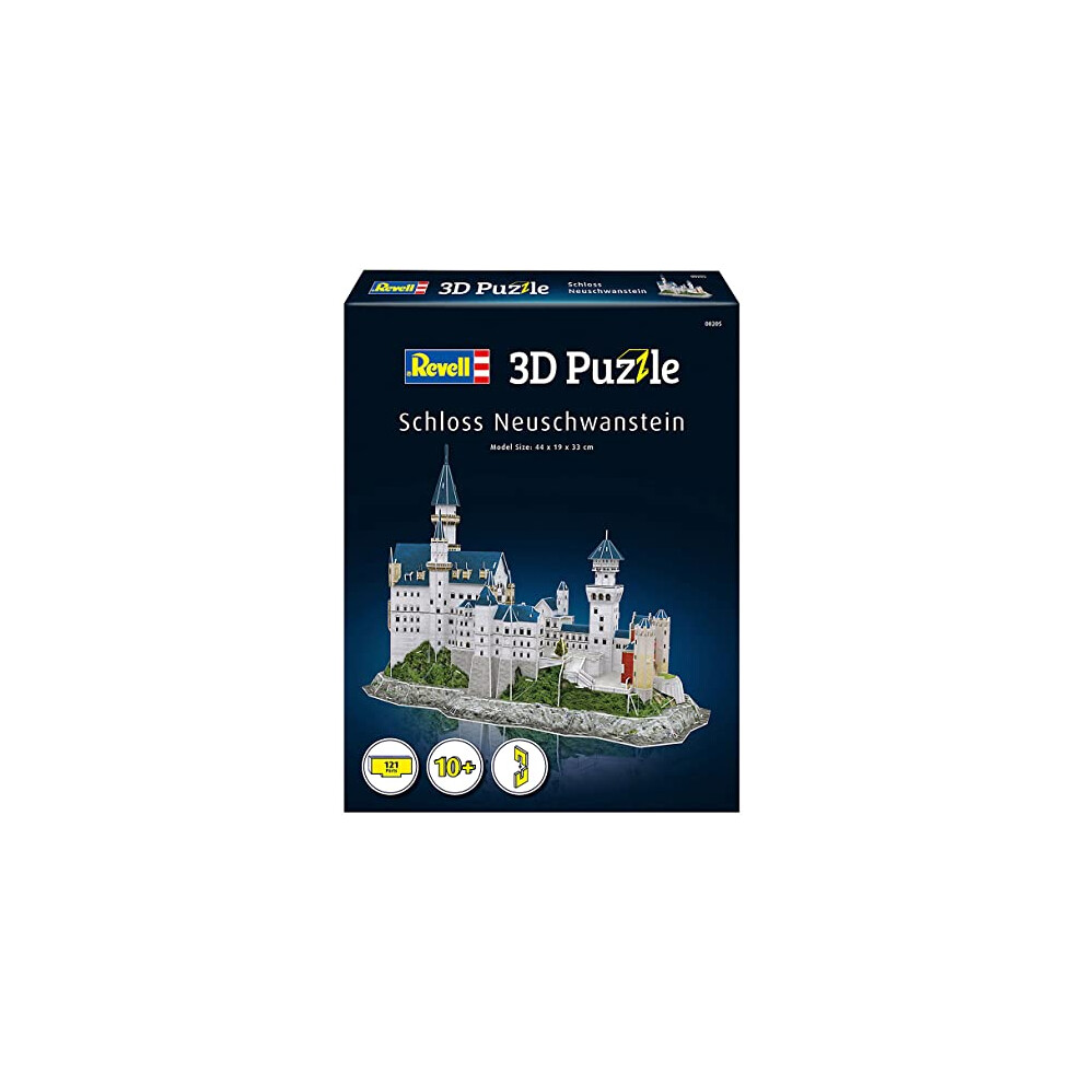 Revell 3D Puzzle 00205 Neuschwanstein Castle 121 Pieces, Highly Detailed, 44cm in length, Fun & Easy To Build