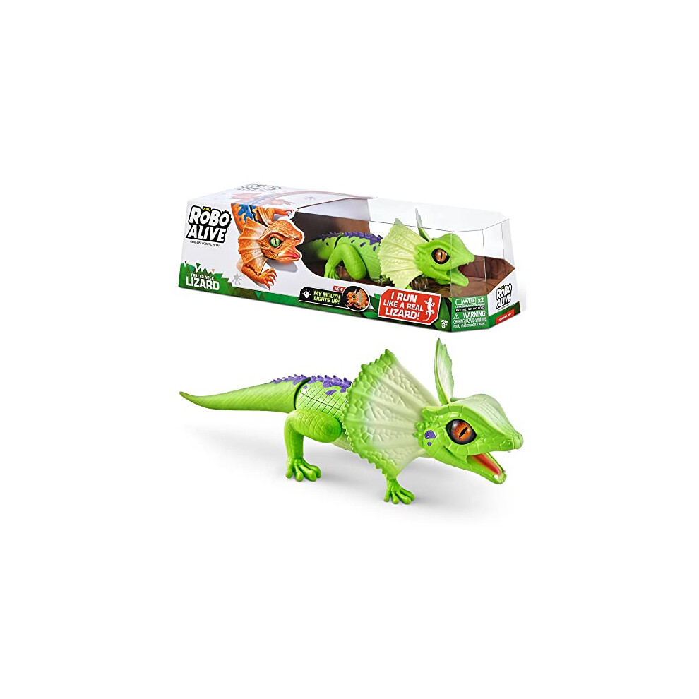 ROBO ALIVE Lurking Lizard Series 3 (Green) Light Up Toy, Battery-Powered Robotic Toy, Realistic Movements, Toy Lizard