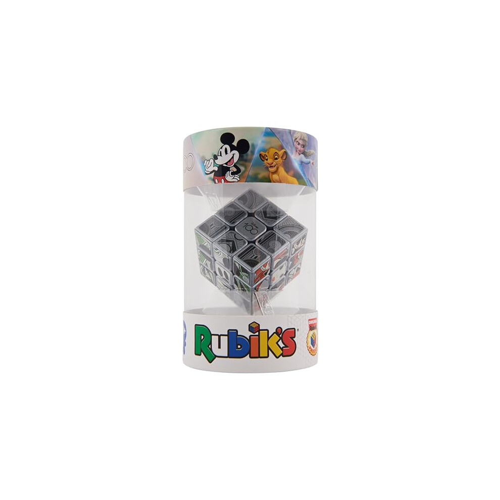 Rubik?s Cube, Disney 100th Anniversary Metallic Platinum 3x3 Cube | Fidget Toys Adults| Mickey Mouse Toys | Disney Toys for Adults and Kids Ages+