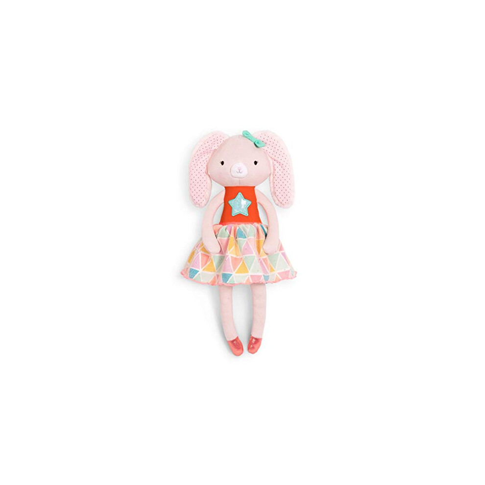 B. toys ? Plush Designer Bunny Doll ? Soft & Cuddly Stuffed Animal Rabbit Toy ? Orange & Pastel Dress ? Sparkly ? 15? ? Washable ? Tippy Toes ? Becky