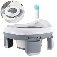 PandaEar Portable Travel Potty for Toddlers Kids, Foldable Baby Potty Training Toilet Seat with Travel Bag and Storage Bag, Carry Potty Travel Toilet,