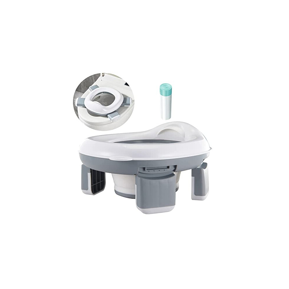 Portable Travel Potty For Toddlers Kids, Foldable Baby Potty Training Toilet Seat With Travel Bag And Storage Bag, Carry Potty Travel Toilet, Pandaear