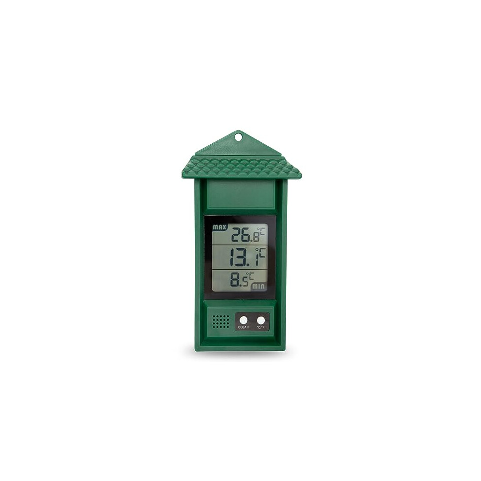 Digital max/min Thermometer for conservatories, greenhouses & Grow Rooms (Green)