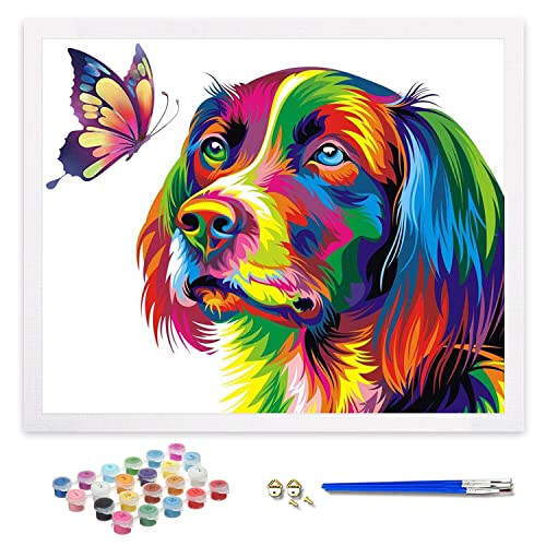 MaiMMaledy Paint By Numbers Kit For Adults Beginners Canvas Pictures With Framed Drawing Painting Acrylic Pigment With Wooden Triangle Easel Sunrise 8Wx12L Inch