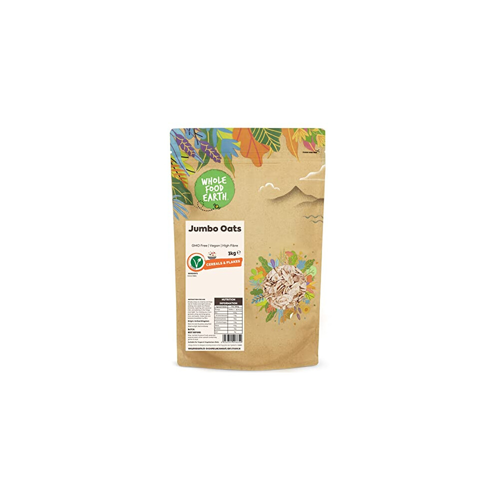 Wholefood Earth Jumbo Oats, 3 kg, Package May Vary