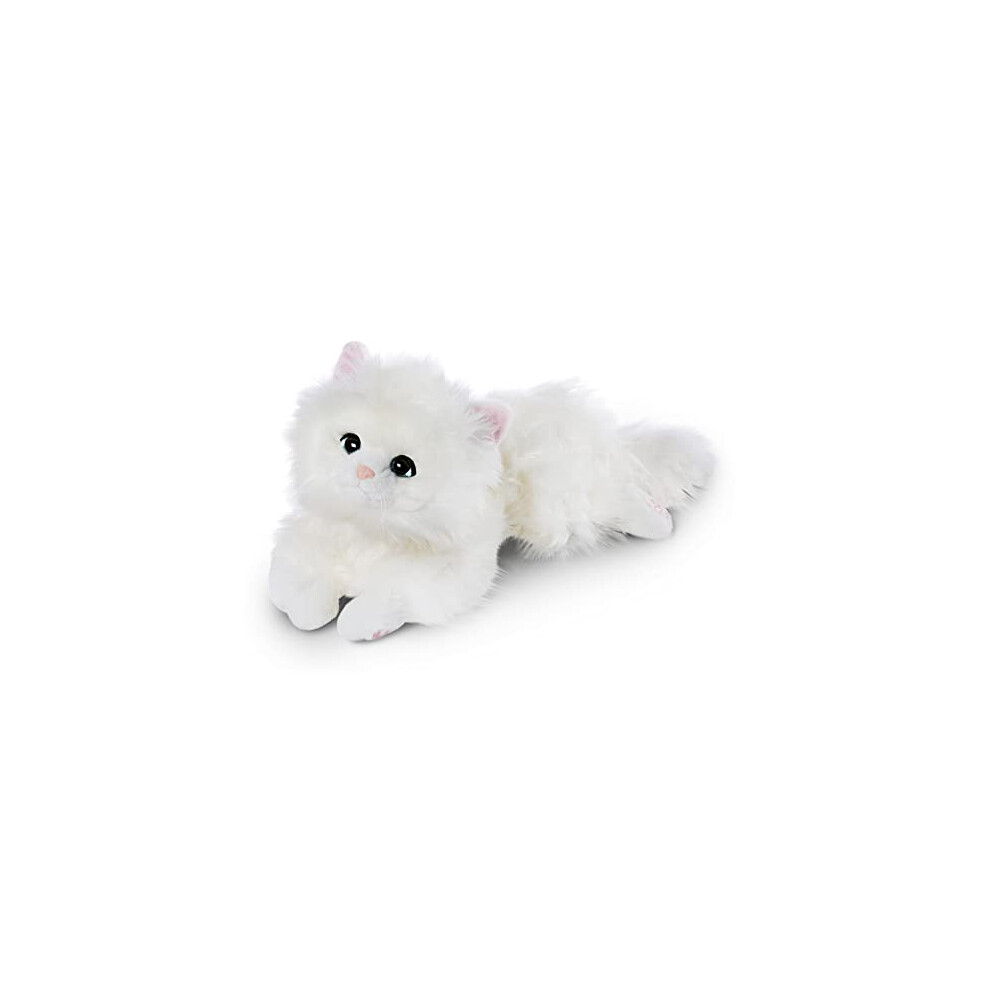 NICI Lying Cuddly Toy Cat Meowlina 35 cm I White Plush Cat I Fluffy Soft Toy Cat for Cuddly Toy Lovers ? 48099