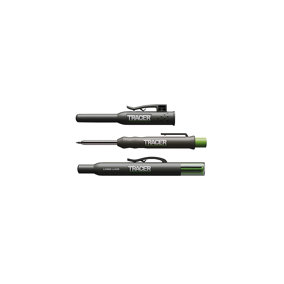 TRACER Deep Hole Construction Pencil with 6x Replacement Lead Pack and accompanying Site Holsters all-in-one Marking Kit