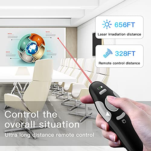 Qui Presentation Clicker Pointer, 328FT Wireless Presenter Remote PPT PowerPoint Clicker, 2.4GHz Presentation Pointer Slide Advancer for Mac, Laptop 1