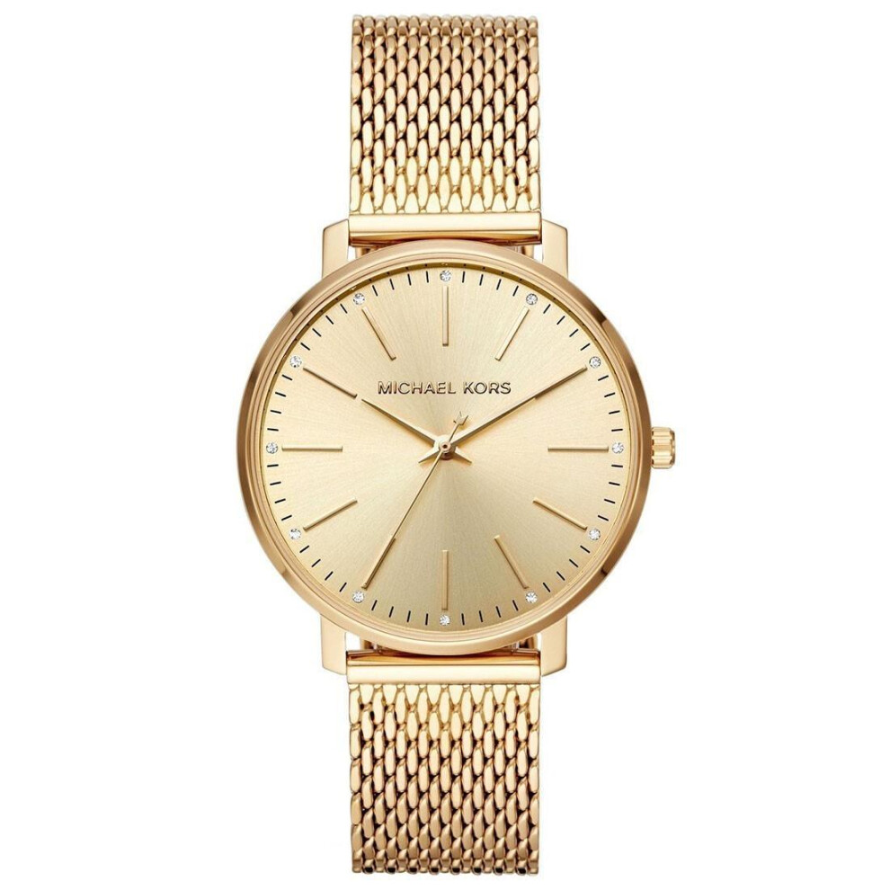 Michael Kors Mk4339 Pyper Quartz Crystal Gold Dial Women's Watch