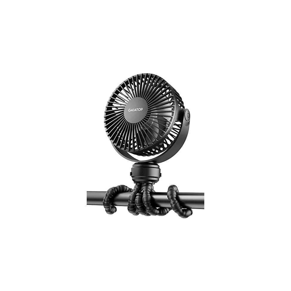 Mini Portable Pram Fan, Rechargeable Small Clip On Fan For Stroller, Detachable 3 Speed 360? Rotate Flexible Tripod Handheld Desk Cooling Fan Gaiatop