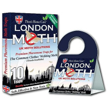 LONDON MOTH KILLER-10: 10-Pack Pheromone Traps for Common Clothes Moth | Sticky, Non-Toxic, Odourless; Wardrobe & Carpet Protection | Code 1