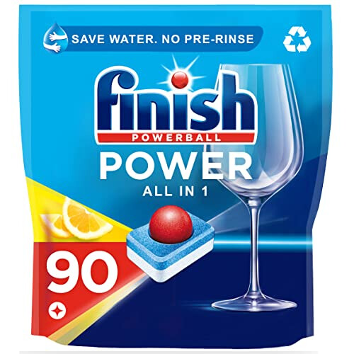 Finish Finish All in 1 Max Dishwasher Tablets Lemon Scent, 90 Tablets