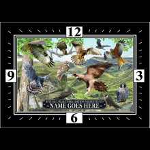 British Birds Of Prey Personalised Wall Clock Gift