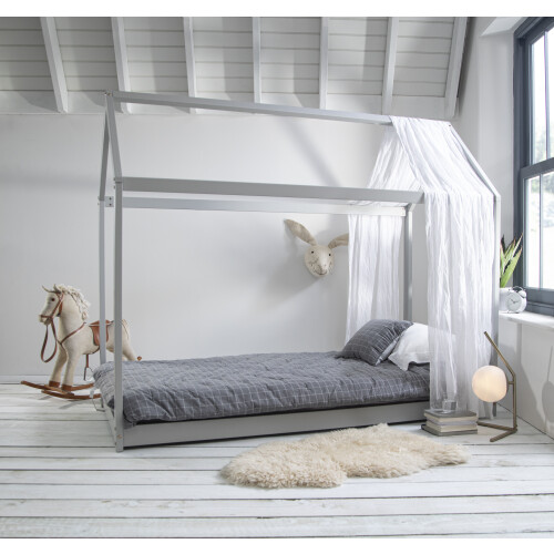 Noa and Nani Kara Single 4 Poster Bed Frame in Silk Grey 1