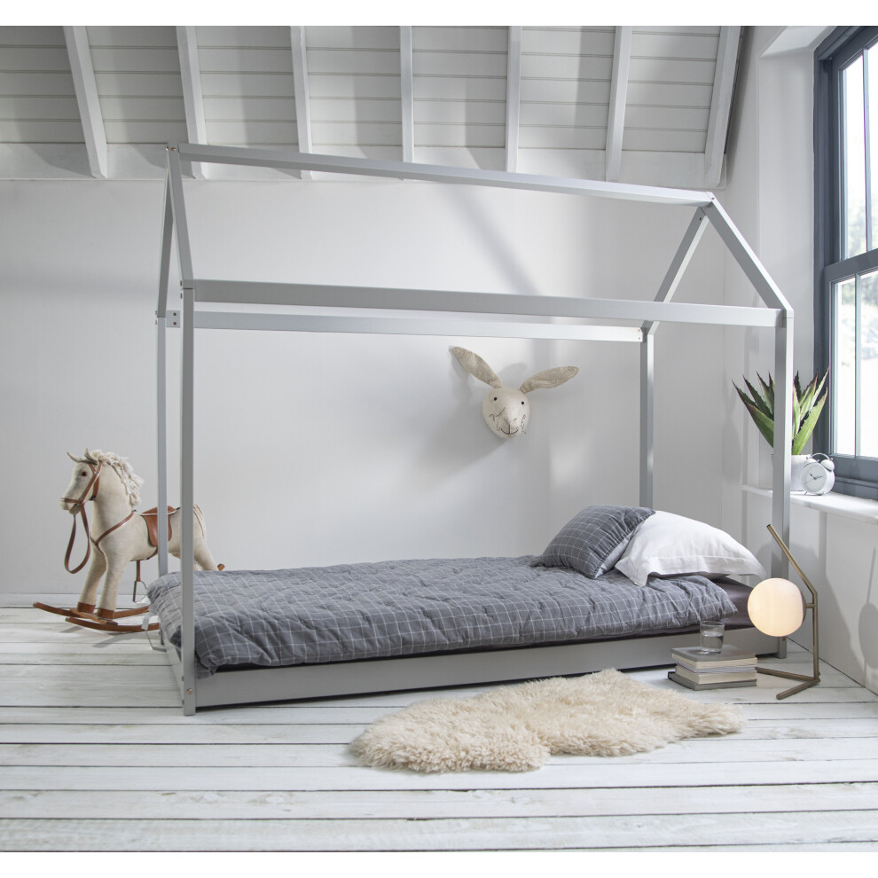 Kara Single 4 Poster Bed Frame in Silk Grey