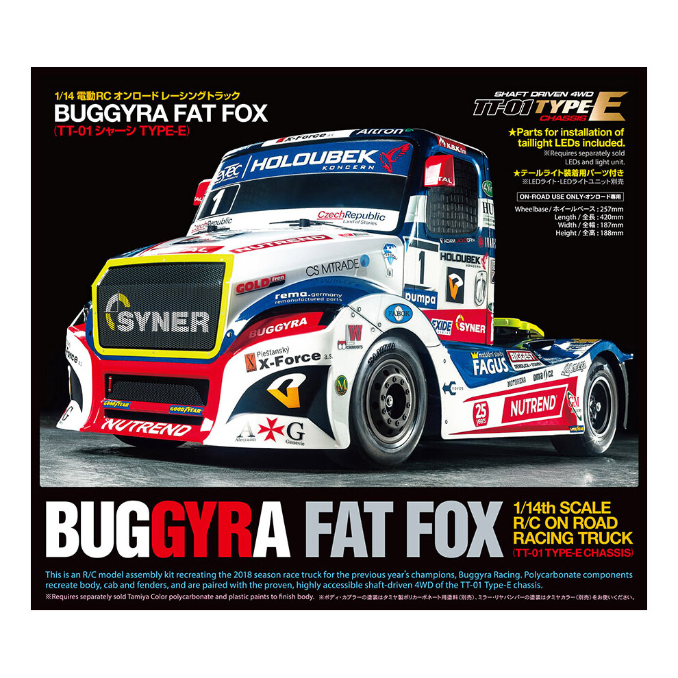 TAMIYA RC 58661 Buggyra Fat Fox Racing Truck TT-01E 1:14 RC Assembly Kit