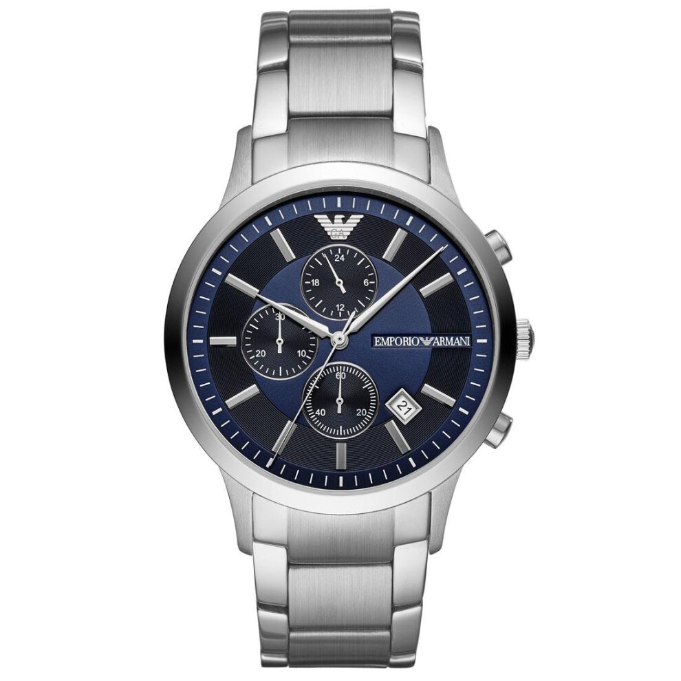 Armani Emporio Ar11164 Men's Quartz Chronograph Stainless Steel Watch, 43Mm, 3Atm Water Resistant
