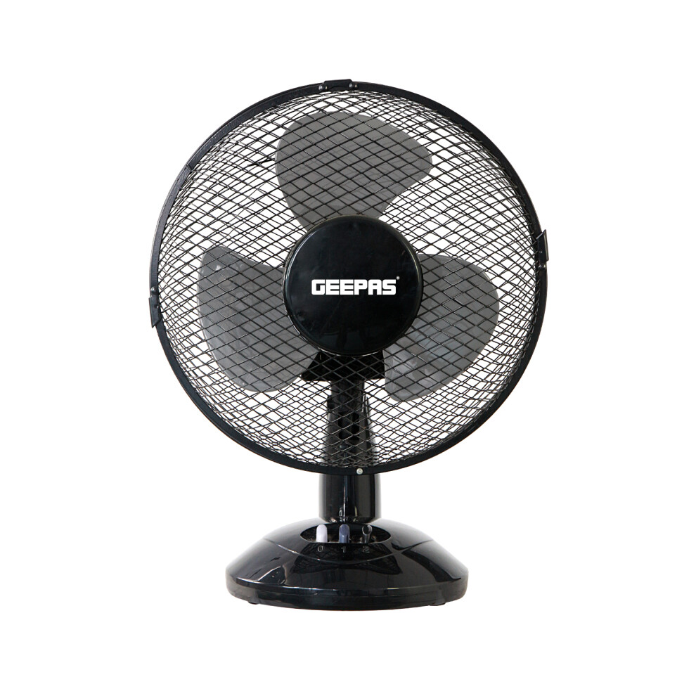Geepas 9" Table Fan | Electric Portable Worktop Desk Fan With 2 Speeds 3 Blades 22W