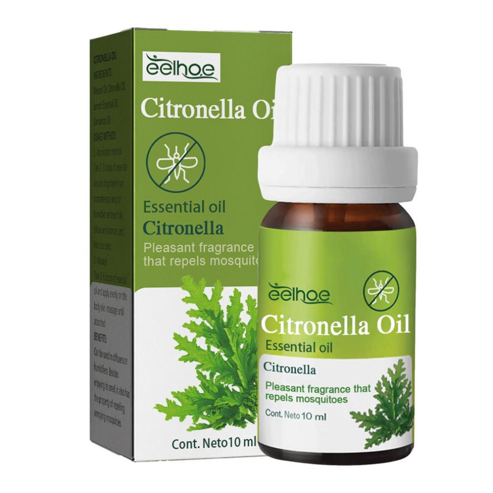Rowjow 10Ml Pure Natural Citronella Essential Oil Mosquitoes Repellents Oils