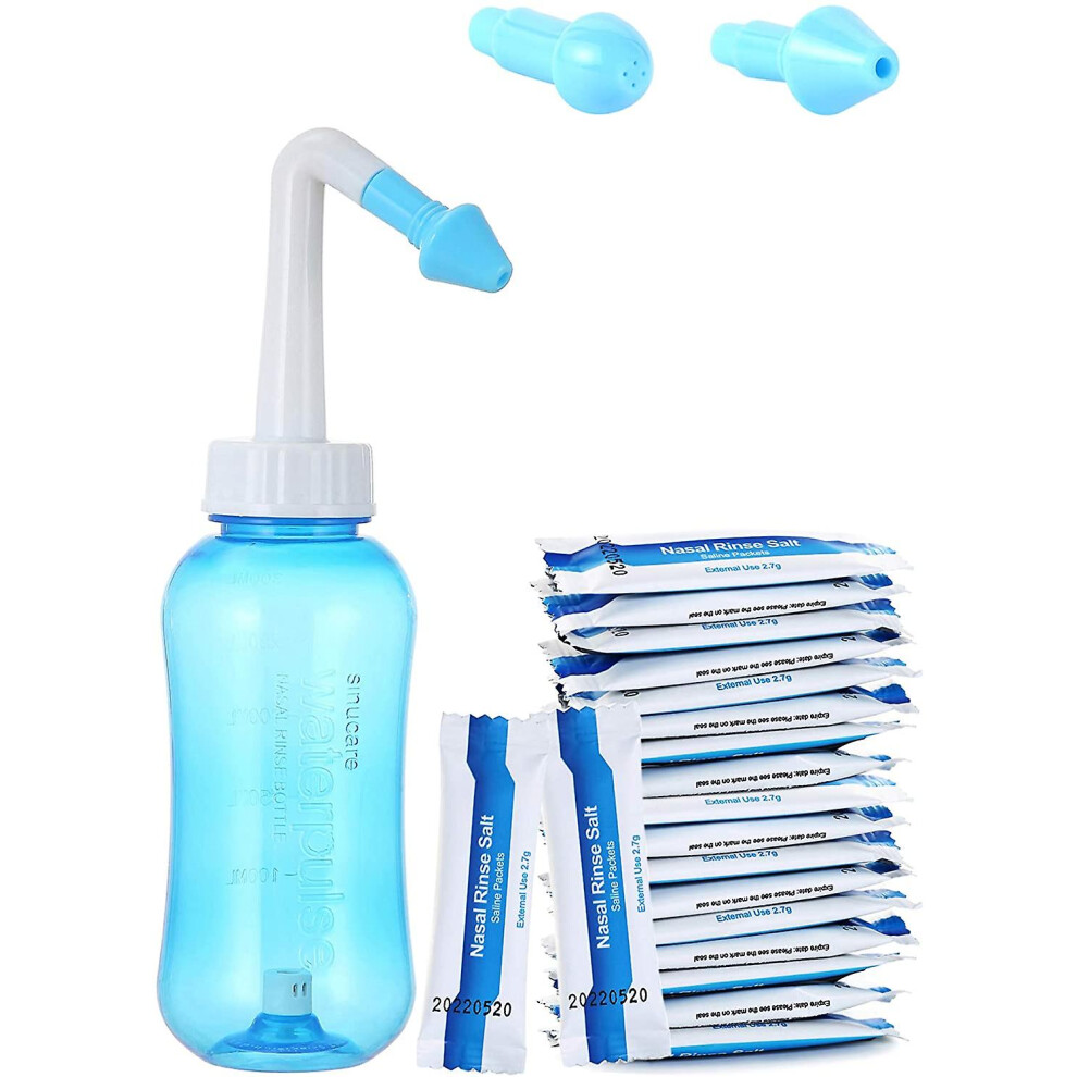 Nasal Rinse,  Nasal Irrigation Wash Bottle 300ml, Neti Pot Kit For Adult