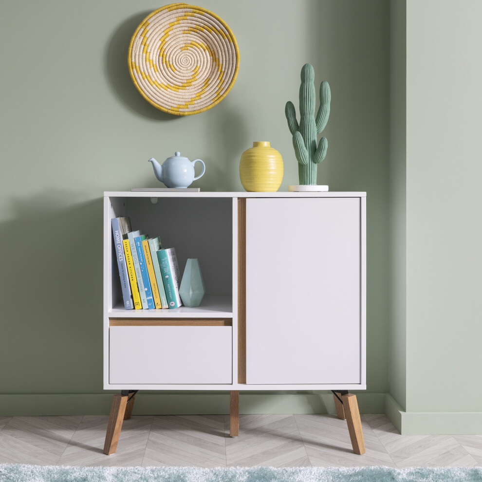 Otto Sideboard Small with Drawer in Classic White