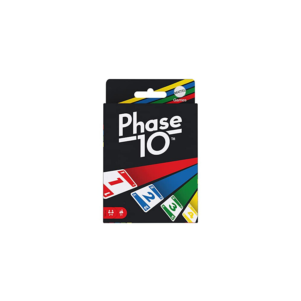 Mattel Games Phase 10 card game, sequences rummy-like card game, includes 108 cards, FFY05