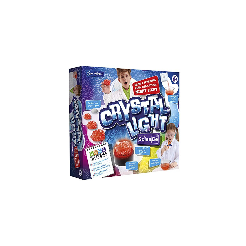 John Adams | Crystal Light Science: grow a sparkling ruby red crystal night light | Science and STEM Toys | Ages 8+