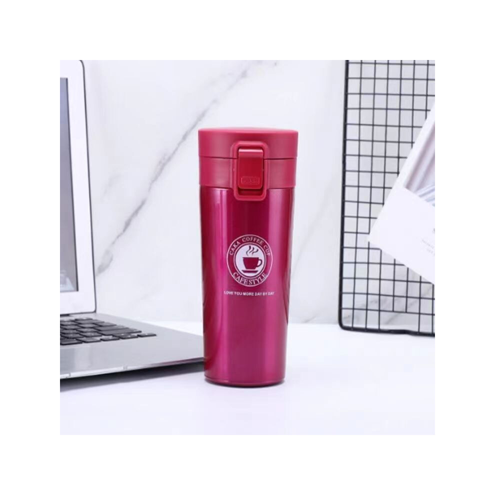 (Coffee Pink) Insulated Travel Coffee Mug Cup Thermal Stainless Steel Flask Vacuum Thermos