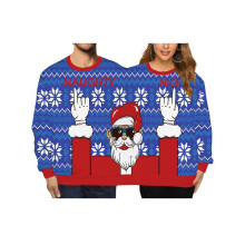 (Purple) Two Person Ugly Christmas Sweater Women Men Conjoined Twin 3d Printed Couples Jumper Funny Hl1