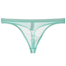(Light Blue, XL) Men G-string See-through Mesh Slim Fit Transparent Thin Anti-septic Low Waist Pornographic Men Underpants Men Garment
