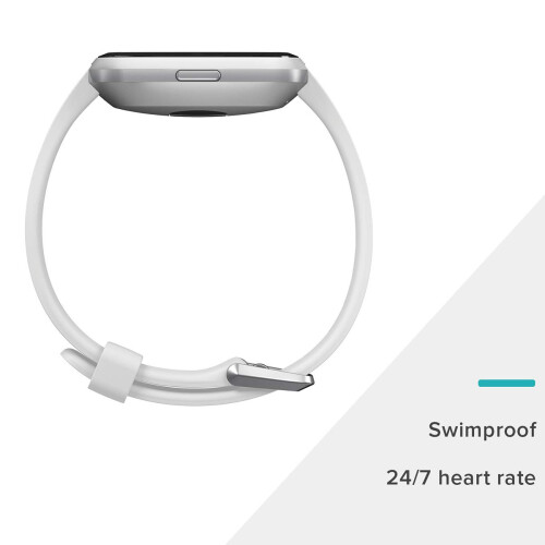 Fitbit Fitbit Versa Lite 40mm Silver Dial with White Silicone Strap - Fitness Smartwatch, 4-Day Battery, Heart Rate, Sleep, Activity Tracking, Notifications 2