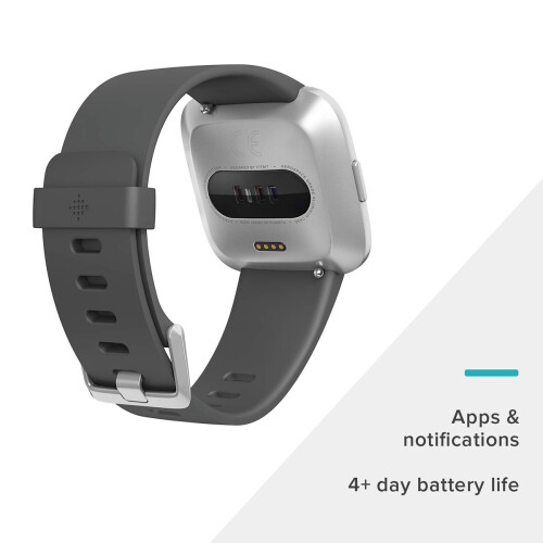 Fitbit Fitbit Versa Lite 40mm silver dial, black silicone strap, smartwatch 1