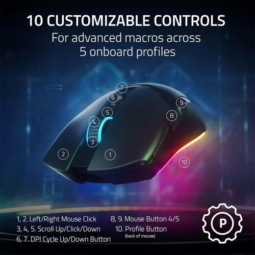 Razer Razer Cobra Pro Black Bluetooth USB 30000 DPI Gaming Mouse 1