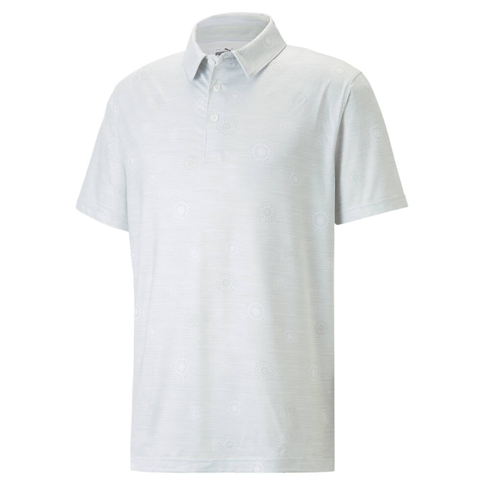 (L, High Rise) Puma Golf Mens Cloudspun Wheels Polo Shirt