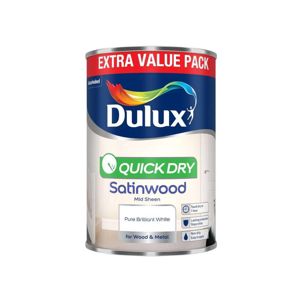 Dulux - Quick Dry Satinwood 1.25L - Pure Brilliant White