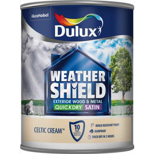 Dulux Dulux - Weathershield Quick Dry Satin 750ml - Celtic Cream