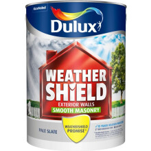 Dulux Weathershield Smooth 5L Pale Slate Exterior Masonry Paint - UV Resistant, Breathable, Rainproof, Mould & Algae Resistant