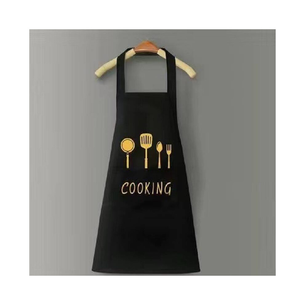 (Black) Waterproof Oil Proof Pvc Apron With Pocket Butcher Chefs Kitchen Cook Bbq Unisex