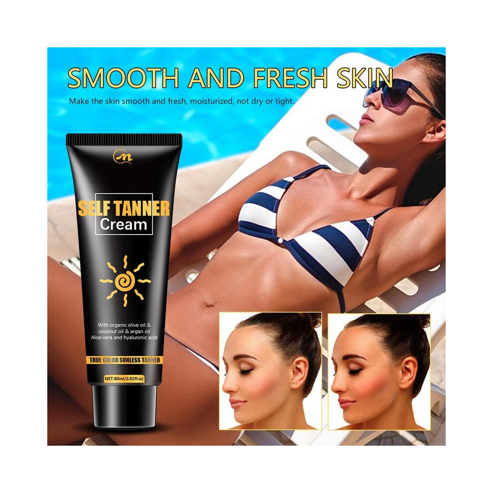 Cream 80Ml Tanning For Body Long-Lasting Sun Bronzing Sunless Tanner Sun Skin Care Tanning Lotion Beach Poolside Sunbathing