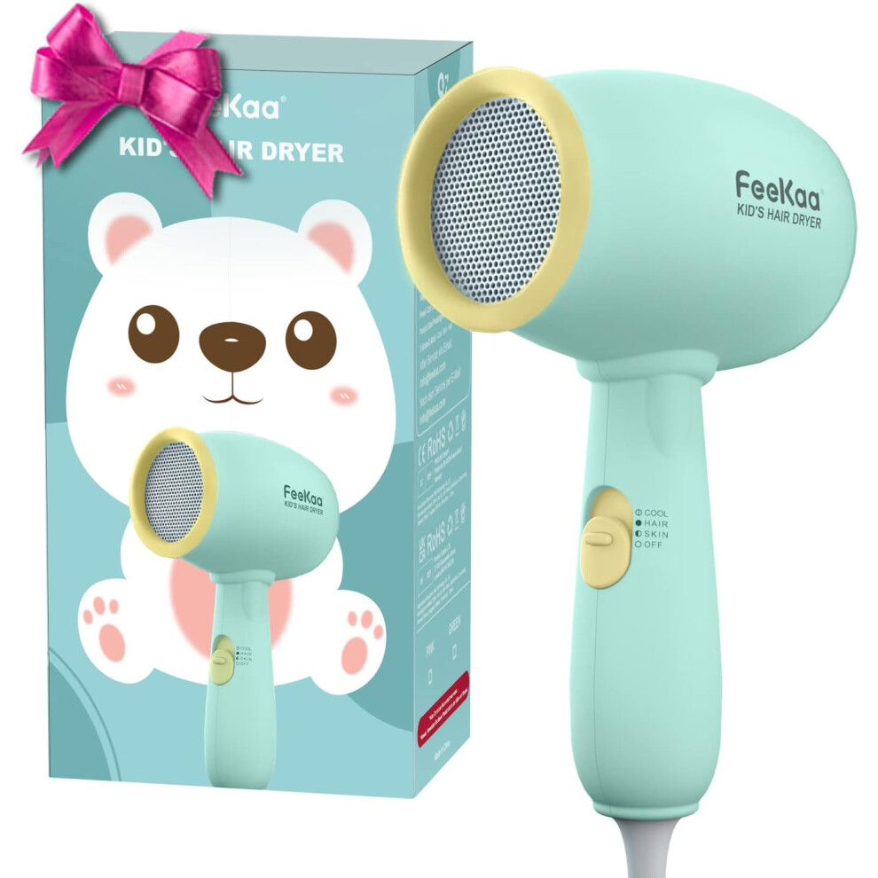 Kids hair dryer, portable mini baby hair dryer, silent mini hair dryer, stickers for small kids hair dryer, birthday gifts for boys and girls